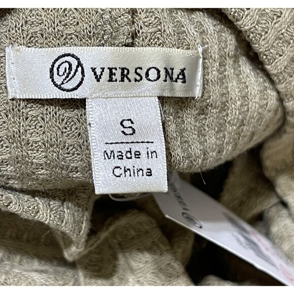 New Versona Waffle Knit Cropped Top Dolman Moss Green S Small - Picture 4 of 6